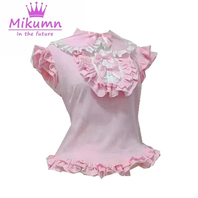 Lolita T‑Shirt mit Schleife & modernem Umlegekragen - So ist Leben
