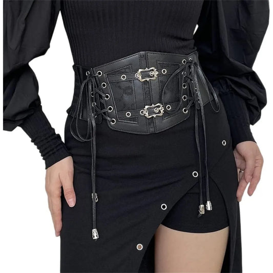 Sup-Coente Goth Taillenkorsettgürtel für Damen Gothic Punk Alt Emo Fashion So ist Leben