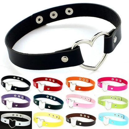 Neue Schwarz Multi Farbe Punk Kragen Halskette Sexy PU Leder Herz Lock Key Spike Halsband für Frauen Gothic Cosplay Partei Schmuck So ist Leben