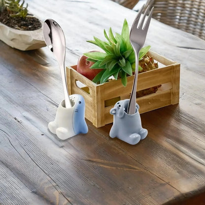 Niedlicher Cartoon-Zahnbürstenhalter für Kinder, lustiger Stifthalter aus Kunstharz, Mini-Tier-Einzeltzahnbürstenständer So ist Leben