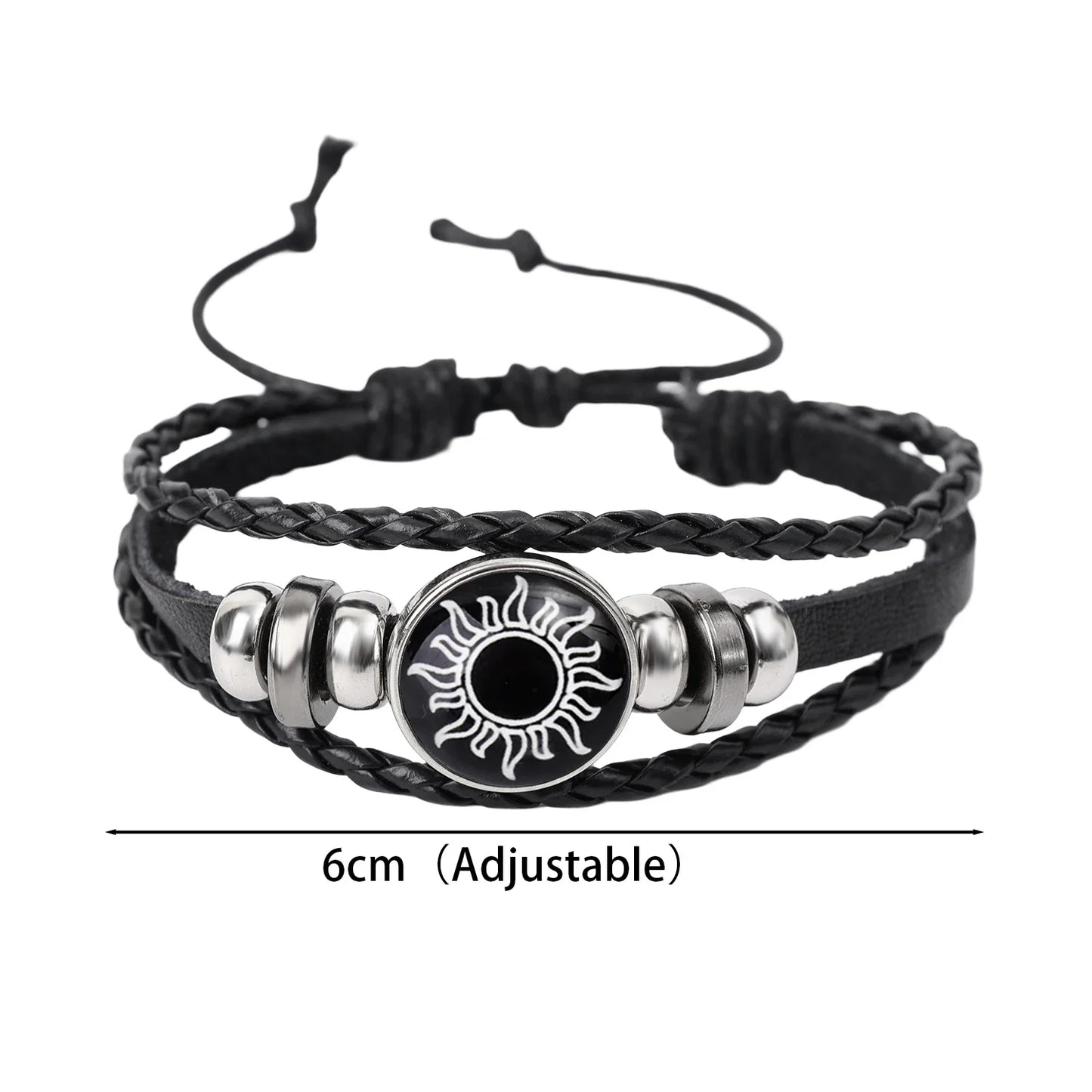 1/2 Stück Sonnen- und Mond-Armband, leuchtend, verstellbar, schwarz, geflochten, romantische Armbänder für Freunde, Freundin, Freundschaft, Geburtstagsgeschenke So ist Leben