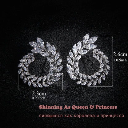Zwei Größe Neue Design Luxus AAA Zirkon Olivenzweig Ohrringe und Anhänger Schmuck Sets Für Mode Frauen Hochzeit Schmuck Set AS128 So ist Leben