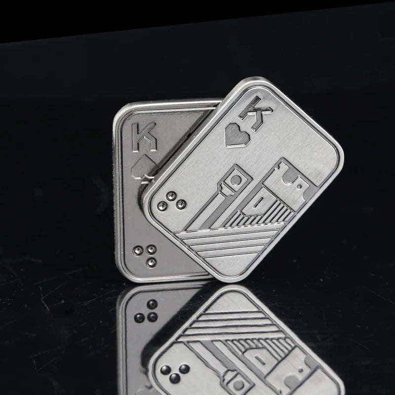 KK AA Fidget Slider Metall Schädel Push Slider Stress Relief Spielzeug Anti Stress EDC Top Spinning Poker Spielzeug Erwachsene Geschenke So ist Leben