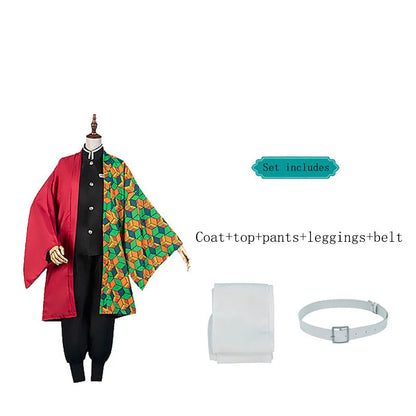 Dämonentöter Kamado Tanjirou Zenitsu Giyuu Cosplay Kostüm Anime Set für Kinder Mann Halloween Dress UpHalloween Frauen Kinder So ist Leben