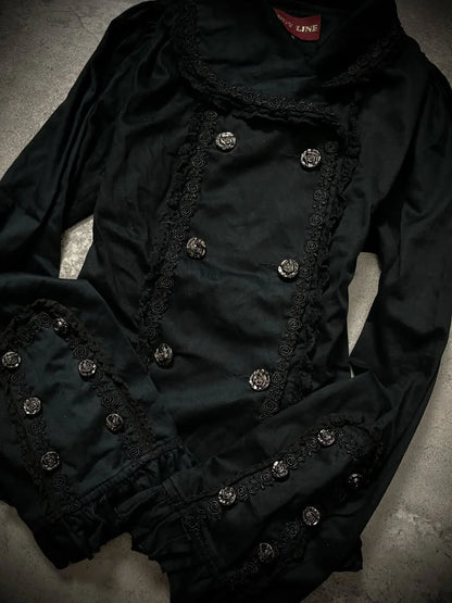 Y2k Amerikanische Schwarze Gothic Retro Knopfjacke mit Hohem Kragen, Schlanke Damenjacke für Frühling und Herbst, Dünne Hot-Girl-Jacke mit Manschetten, Lässige Motorradjacke So ist Leben