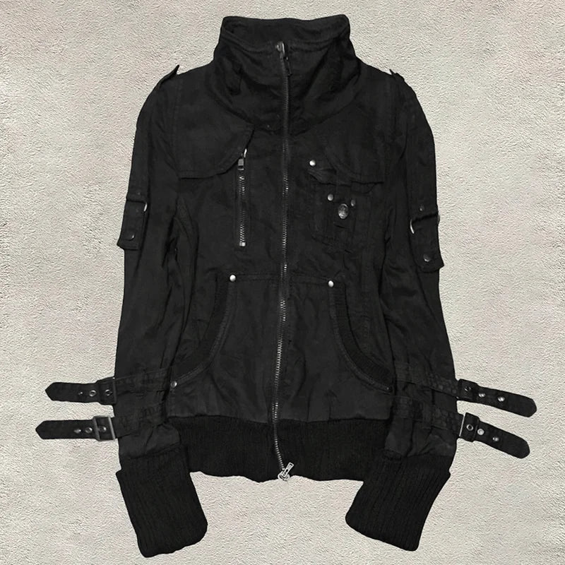 Goth Hoodies Y2k Kleidung 2000er Jahre Vintage Frauen Punk Reißverschluss Winter Mit Kapuze Koreanische Streetwear Harajuku Sweatshirts Mädchen Süße Hoody So ist Leben