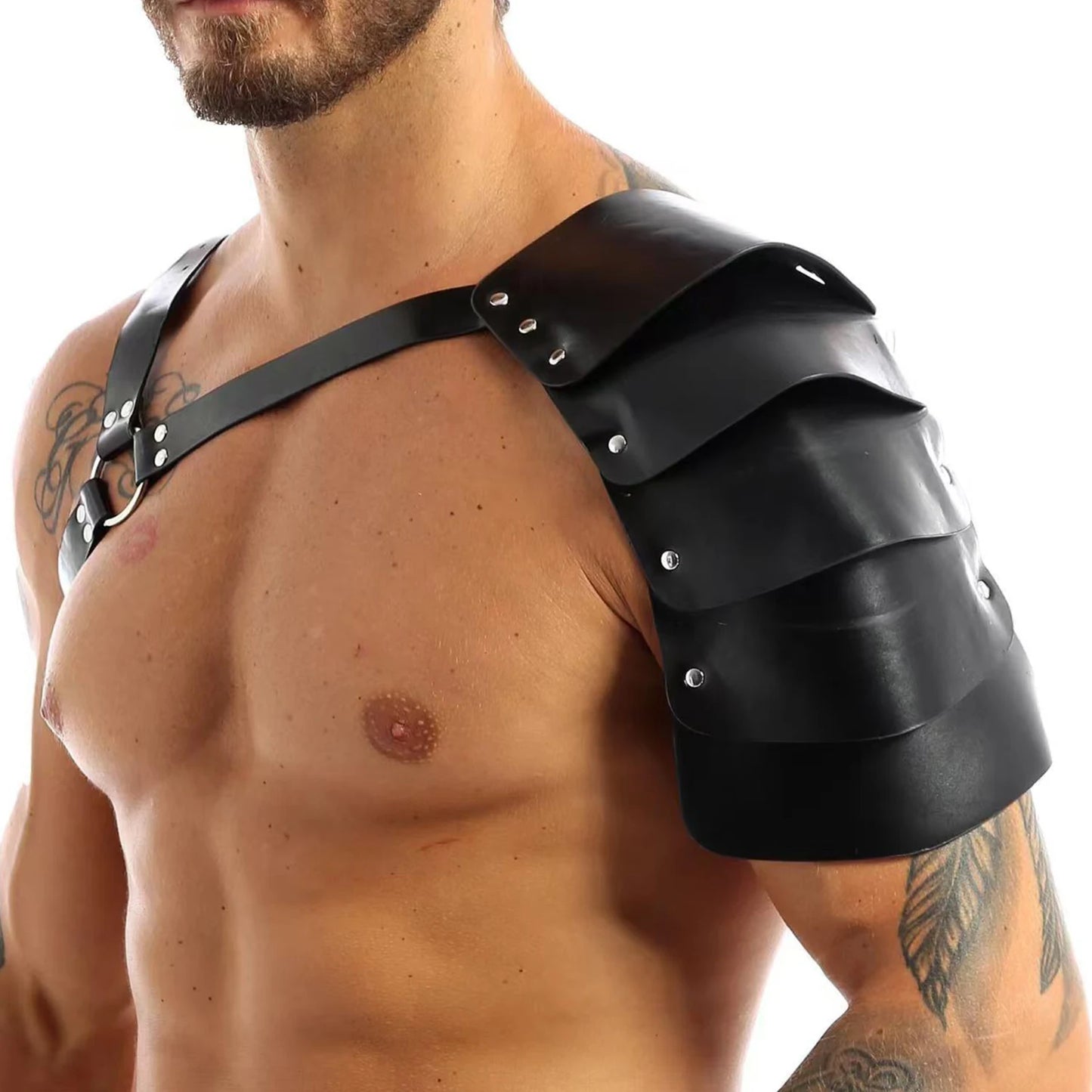 Mittelalterlicher Wikinger-Krieger, Ritter, Schulterpanzer, Gladiator, Piraten-Pauldrons, Steampunk, Vintage-Stil, PU-Leder, Spaulders, Cosplay-Kostüm So ist Leben