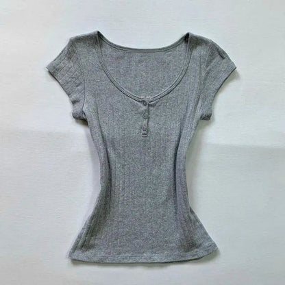Neues lässiges Y2K-Hemd für Damen, Streak-Druck, Sommer, dünn, langärmelig, Ästhetik, passt zu allem, lässiges, modisches T-Shirt mit Knöpfen So ist Leben