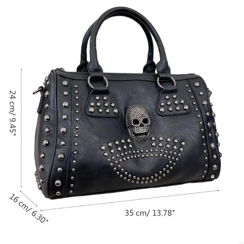 28gd Crossbody Bag Schädel Punk -Tasche Umhängetasche Freier PU -Tasche Niete Taschen für Teenager Mädchen So ist Leben
