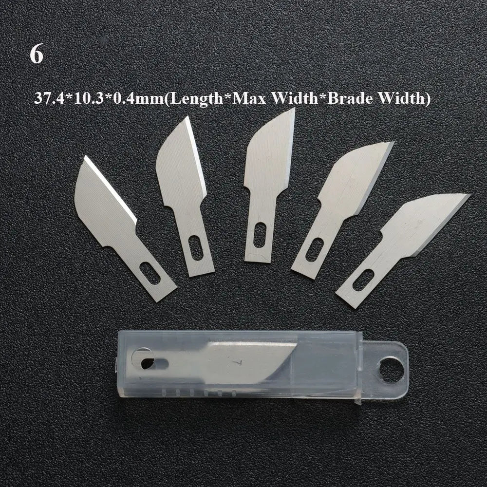 10PCS Klingen Cutter Handwerk Holz Carving Messer Gravur Nicht-Slip Metall Skalpell Messer Teile Handy PCB Reparatur hand Werkzeuge So ist Leben