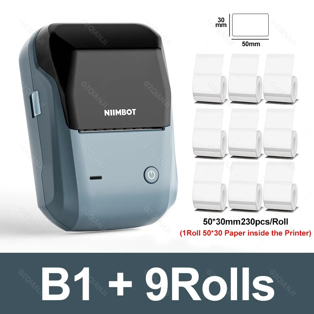 NIIMBOT B1 Tragbarer Thermodrucker mit Bändern, 5,1 cm, selbstklebende Etikettenmaschine, Mini-Bluetooth-Aufkleberhersteller, wasserdichte Etikettenrolle So ist Leben