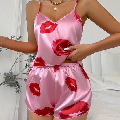 Damen Satin Seide Spitze Cami Weste Shorts Dessous Pyjamas Set Sommer Frauen Pyjamas Sets Zwei Stück Set Pijama Für Frau So ist Leben
