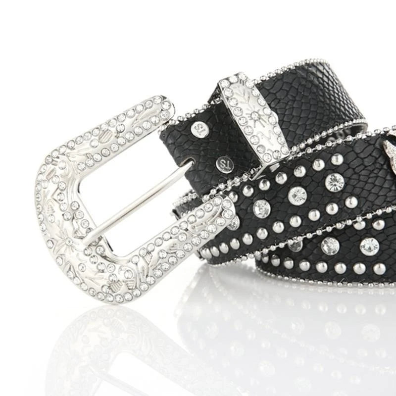 Glänzender Gürtel mit Strass-Schnalle, Damen-Mann-Teenager-Lokomotive-Gürtel für Jeansrock So ist Leben