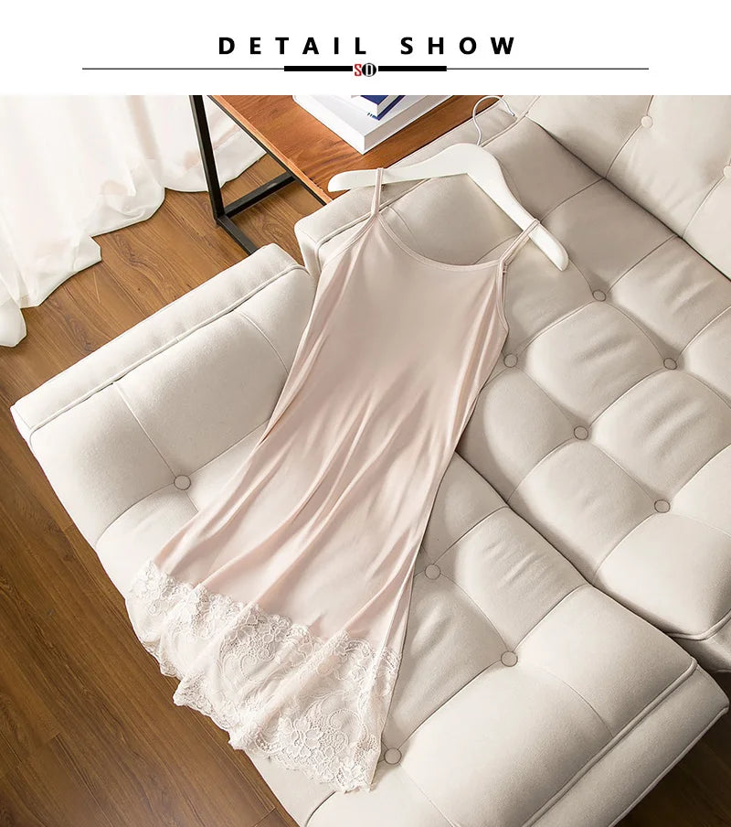 SuyaDream Damen-Slipkleid, gestrickt, aus Naturseide und Spitze unten, Anti-Leer-Slip-Kleid, nackt, schwarz, weiß, Sommer-Bottom-Wear So ist Leben