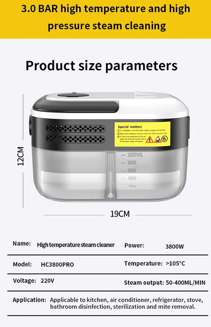 Dampfreinigungsmaschine Hochtemperatur-Sterilisation Desinfektion Auto Handheld Dampfreiniger für Bodenküche 110/220 V So ist Leben