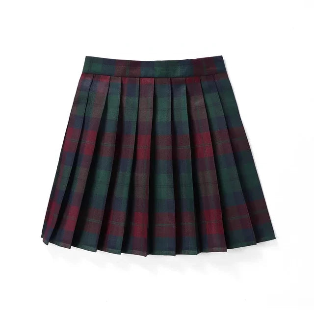 Sommer Frauen Hohe Taille Gefaltete Plaid Röcke Mini Tennis Rock Harajuku JK Japanische Schuluniform Kurze A-Line Mini Rock Mädchen So ist Leben