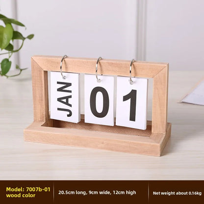 Holz Flip Kalender Perpetual Einfaches Design Home Study Dorm - So ist Leben