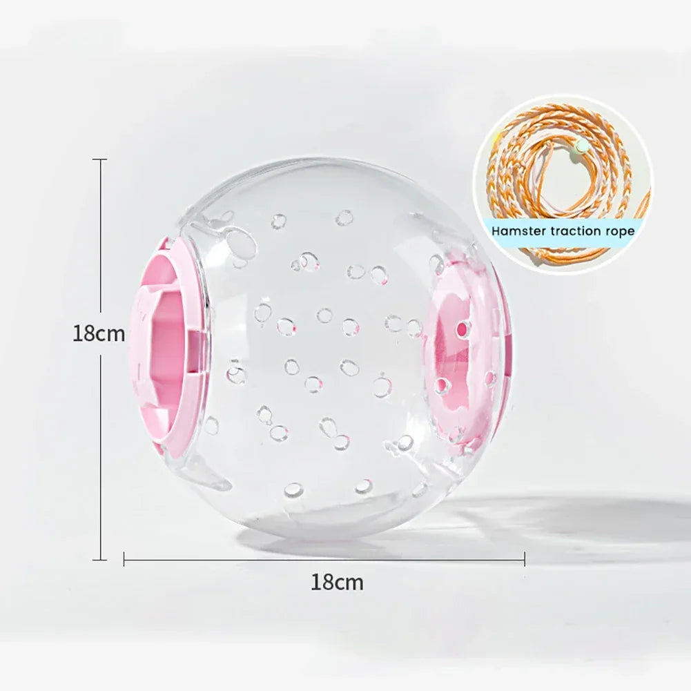 Hamster-Übungsball, transparentes Hamster-Laufballrad mit Zugseil für kleine Tiere, Heimtierbedarf, 14 cm/18/ cm So ist Leben