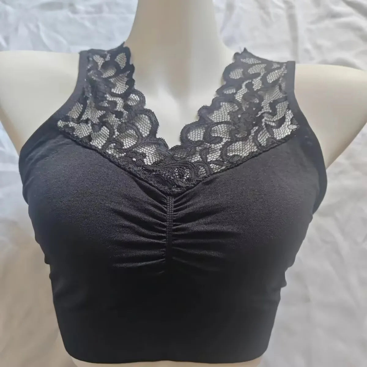 Stoßfester Sport-Bralette mit Spitzenbesatz, dünn, für den Sommer, ohne Stahlring, Unterwäsche ohne Brustpolster, atmungsaktiv, bequemer Sport-BH So ist Leben