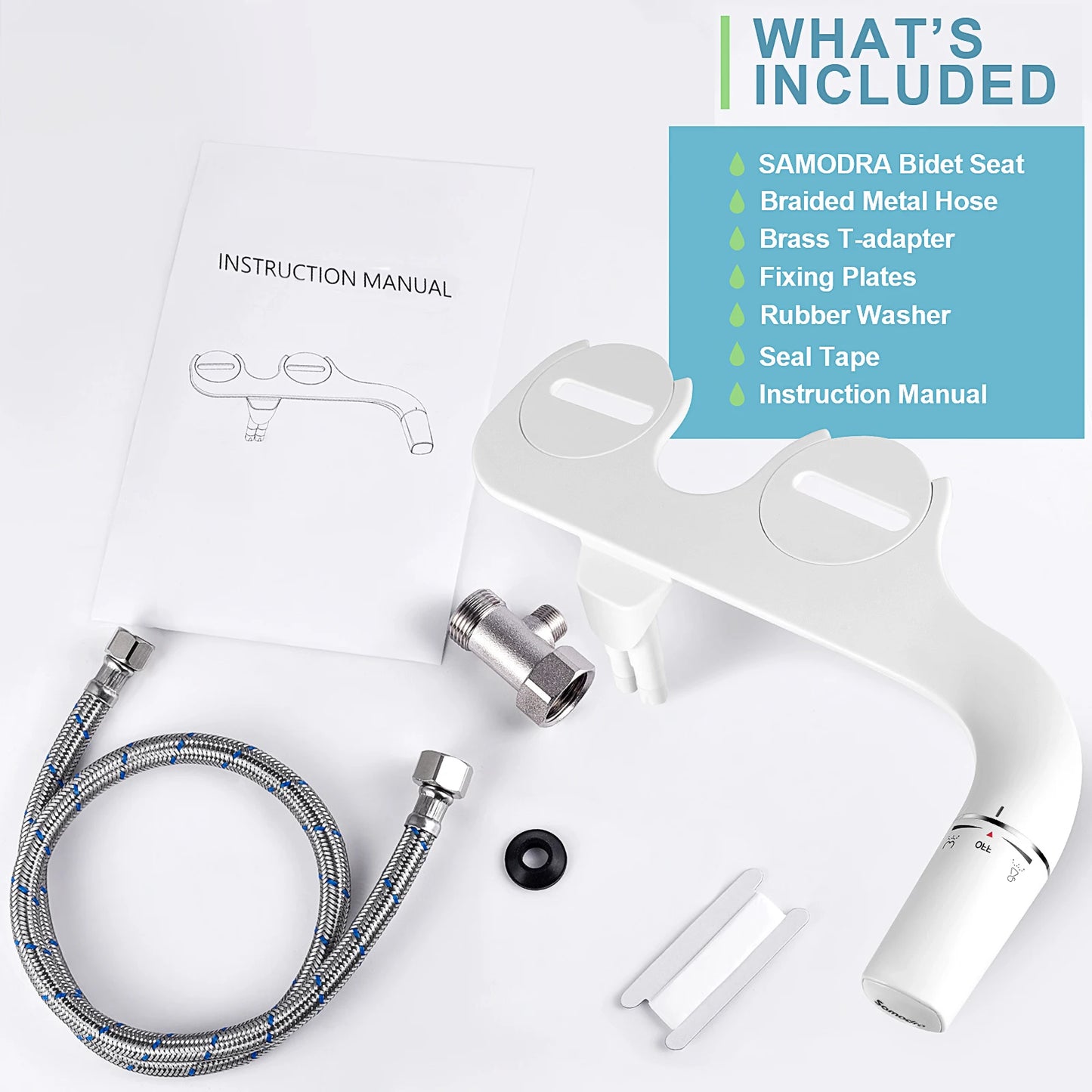 SAMODRA Rechts/Links Hand Toitet Bidet Sprayer Nicht Elektrische Dual Düse Bidet Wc-sitz Hygienische Dusche Für Badezimmer zubehör So ist Leben