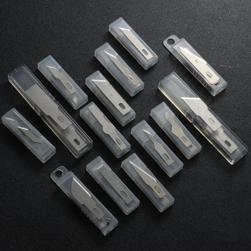 10PCS Klingen Cutter Handwerk Holz Carving Messer Gravur Nicht-Slip Metall Skalpell Messer Teile Handy PCB Reparatur hand Werkzeuge So ist Leben