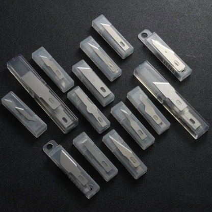 10PCS Klingen Cutter Handwerk Holz Carving Messer Gravur Nicht-Slip Metall Skalpell Messer Teile Handy PCB Reparatur hand Werkzeuge So ist Leben