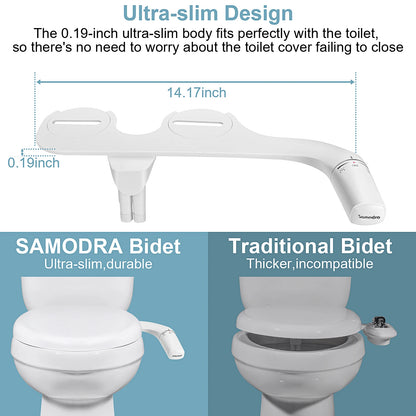 SAMODRA Rechts/Links Hand Toitet Bidet Sprayer Nicht Elektrische Dual Düse Bidet Wc-sitz Hygienische Dusche Für Badezimmer zubehör So ist Leben